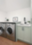 Green laundry room cabinetry