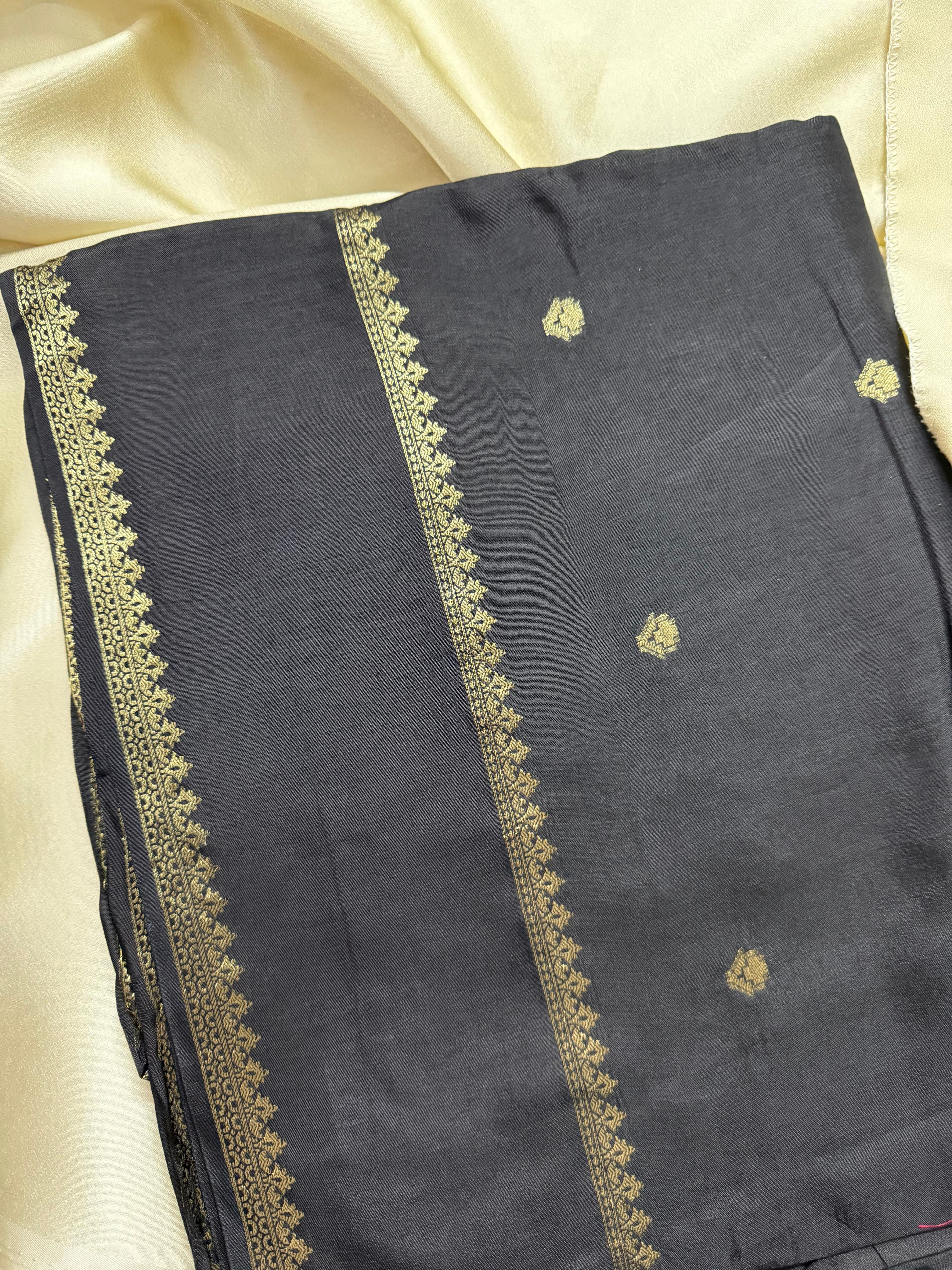 Semi Banarasi Silk Saree with Brocade