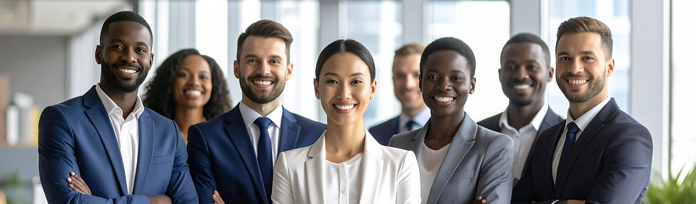 Firefly_A professional corporate photo of a diverse group of smiling employees in business