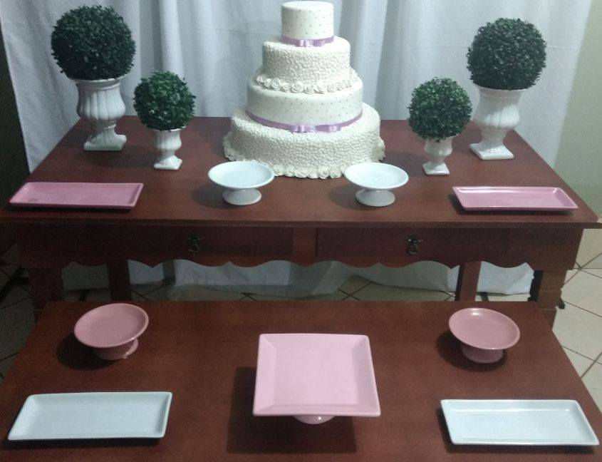 Casamento Rosa/Branco e Rústico