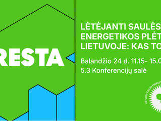 SEMINARAS. „Lėtėjanti Saulės Energetikos Plėtra Lietuvoje: Kas toliau?”