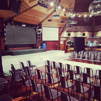 Custom white stage and catwalk for fashion parade at the Arkabar Hotel, Adelaide.