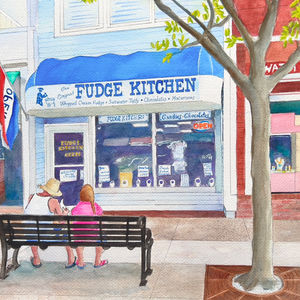Fudge Kitchen Stone Harbor NJ original watercolor painting