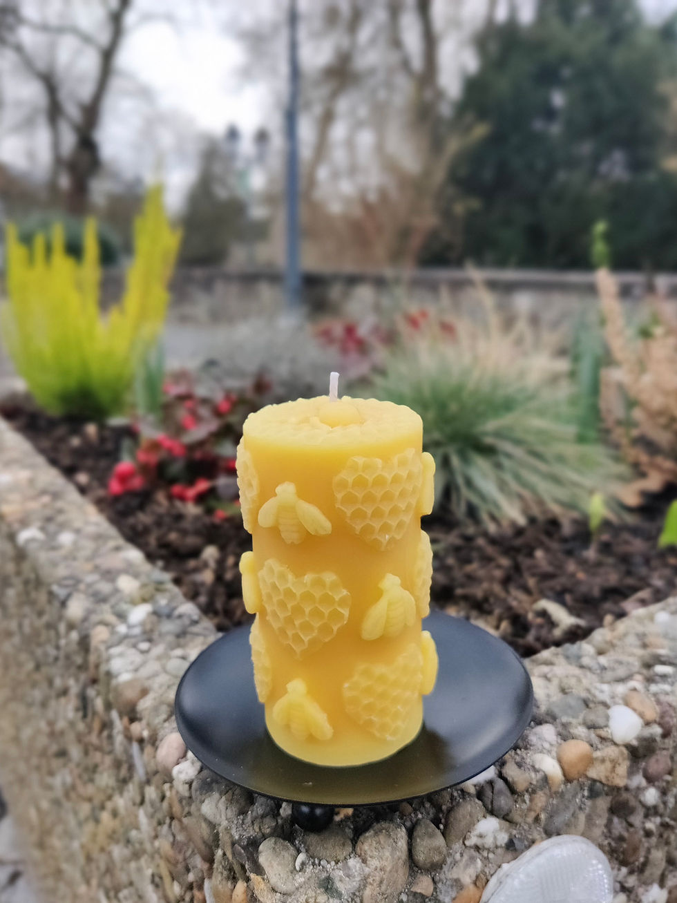 Miniature : Bee Hearts beeswax candle