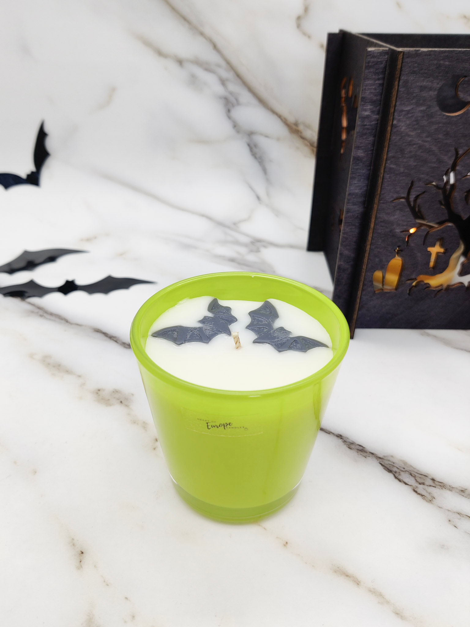 Halloween spooky bat candle