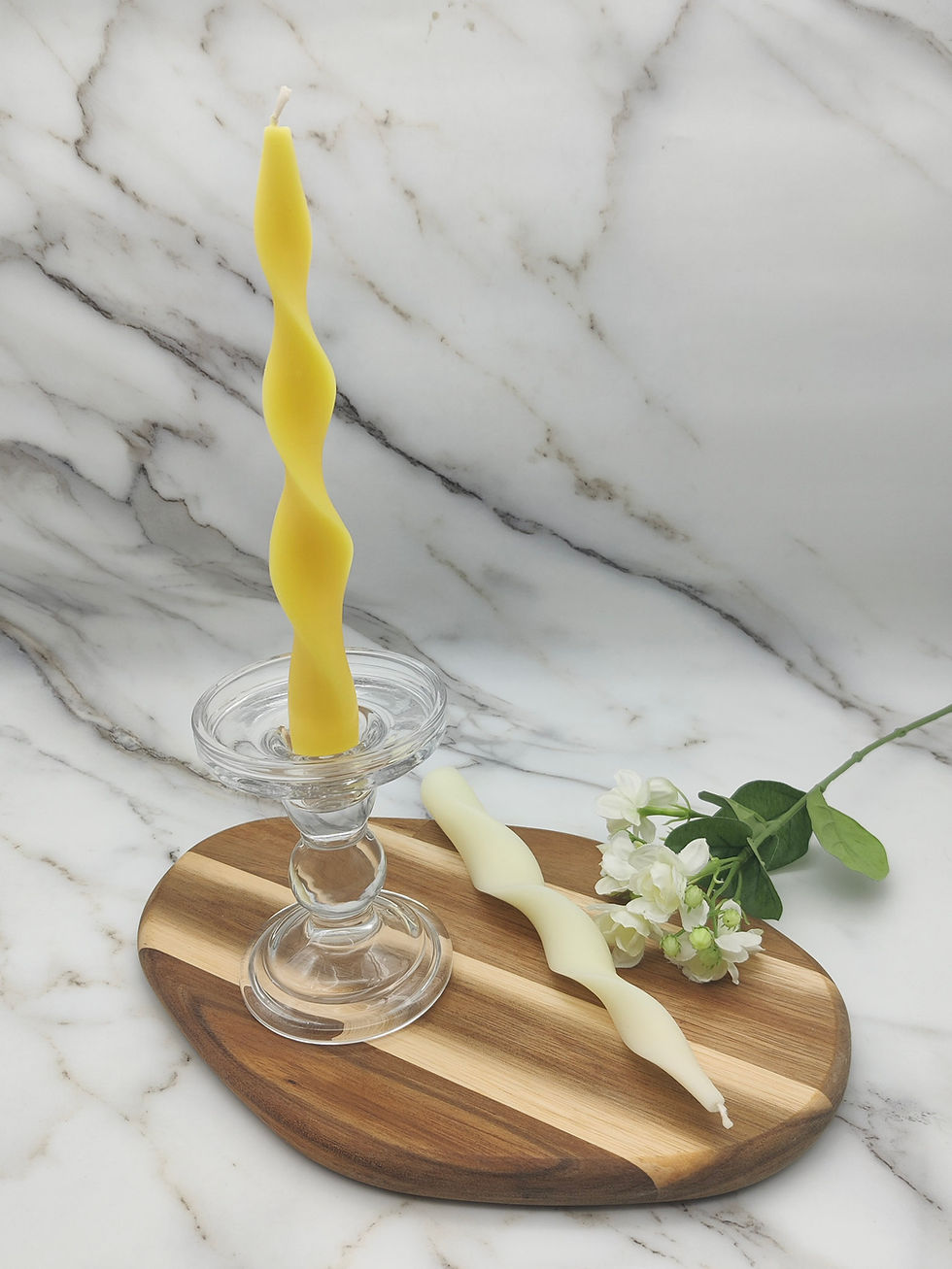 Miniature : Twist beeswax taper candle - Set of 2, 4, 6, 8