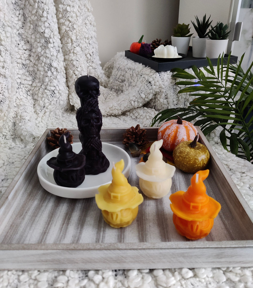 Miniature : Halloween pumpkin beeswax candles