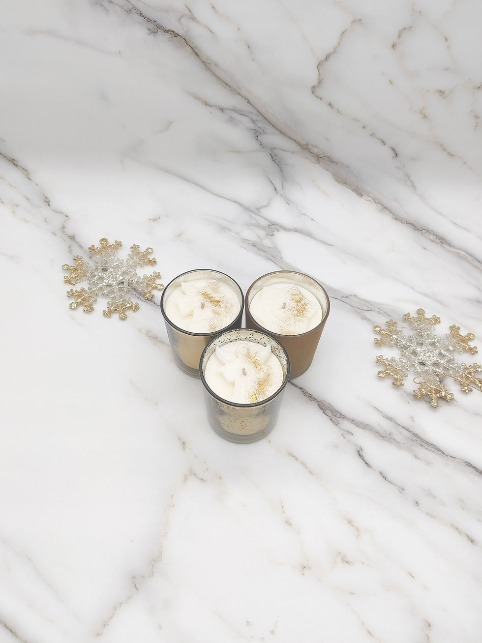Miniature : Christmas sparkly rapeseed candle - gold
