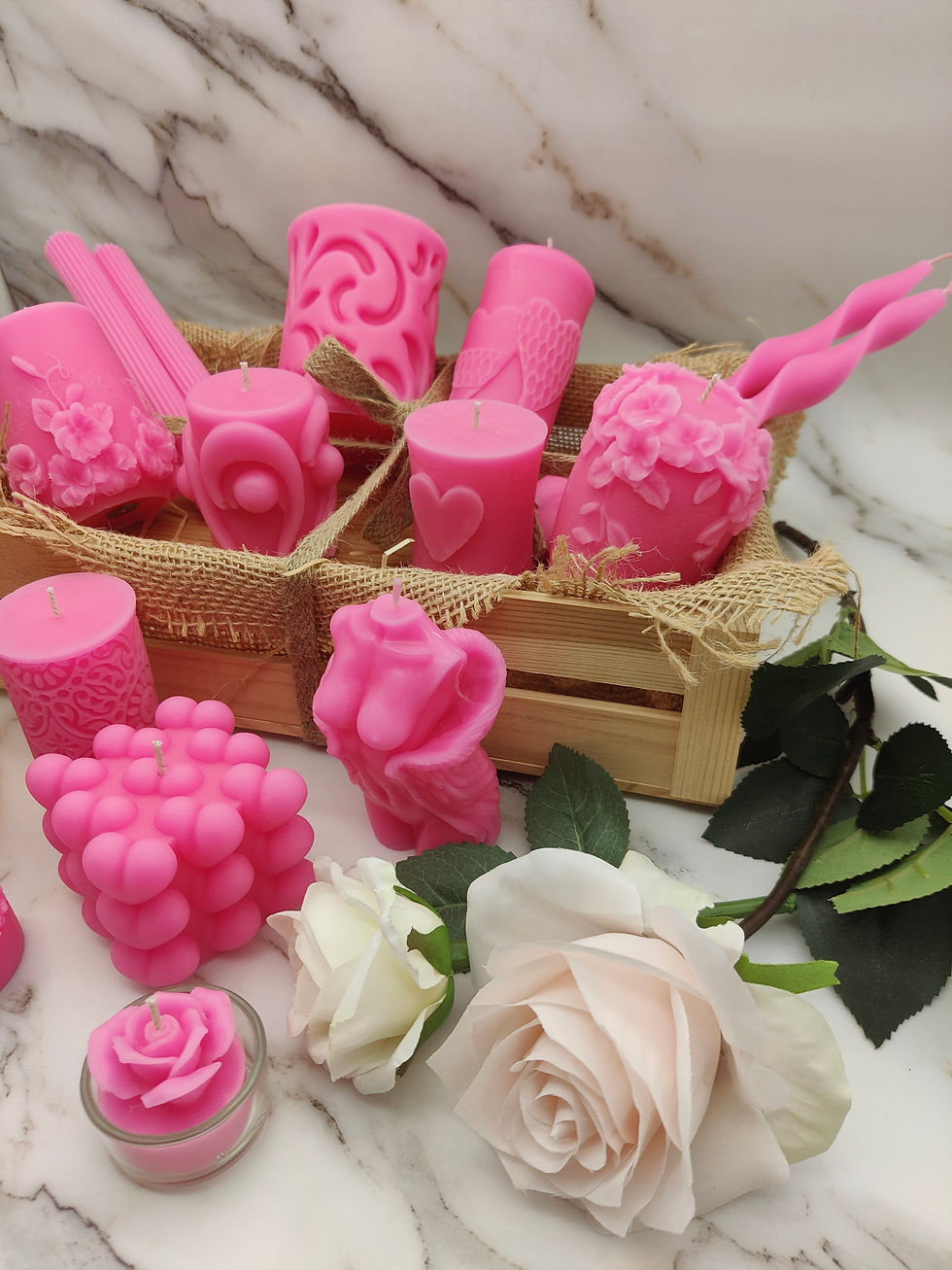 Miniature : Pink Divine Her beeswax candle