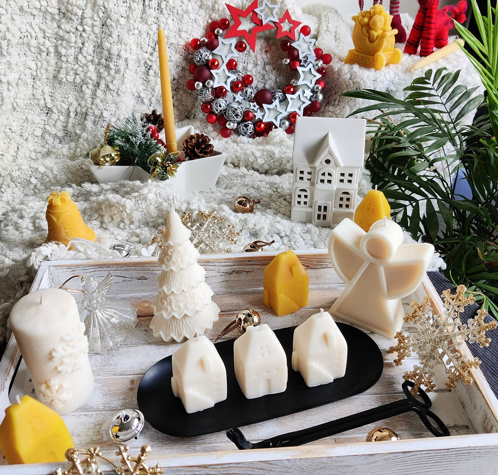 Miniature : White Christmas rapeseed candles