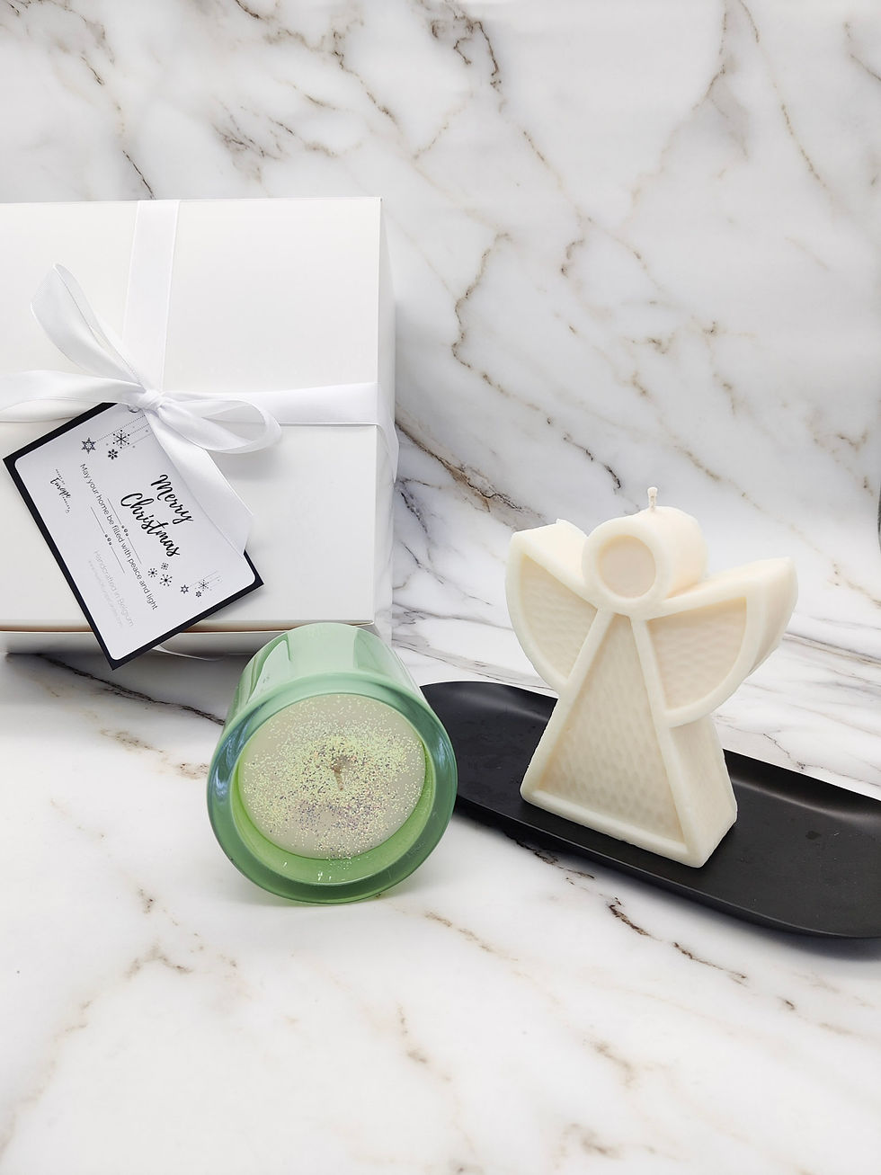 Miniature : White Christmas gift set with sparkle - Angel