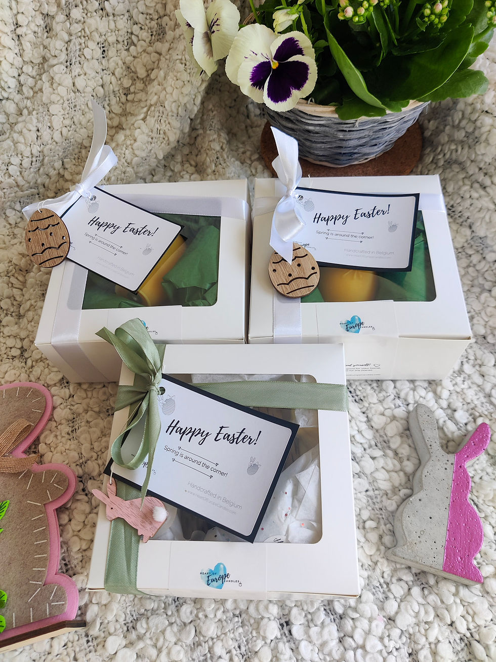 Miniature : Pastel Easter rapeseed candle gift box