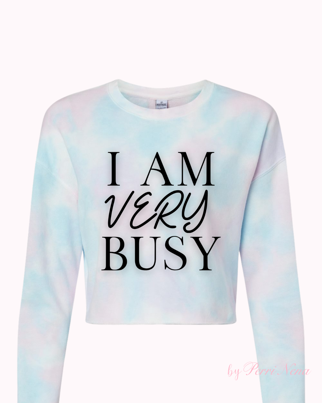 I Am Very Busy Women's Lightweight Crop Crewneck Sweatshirt