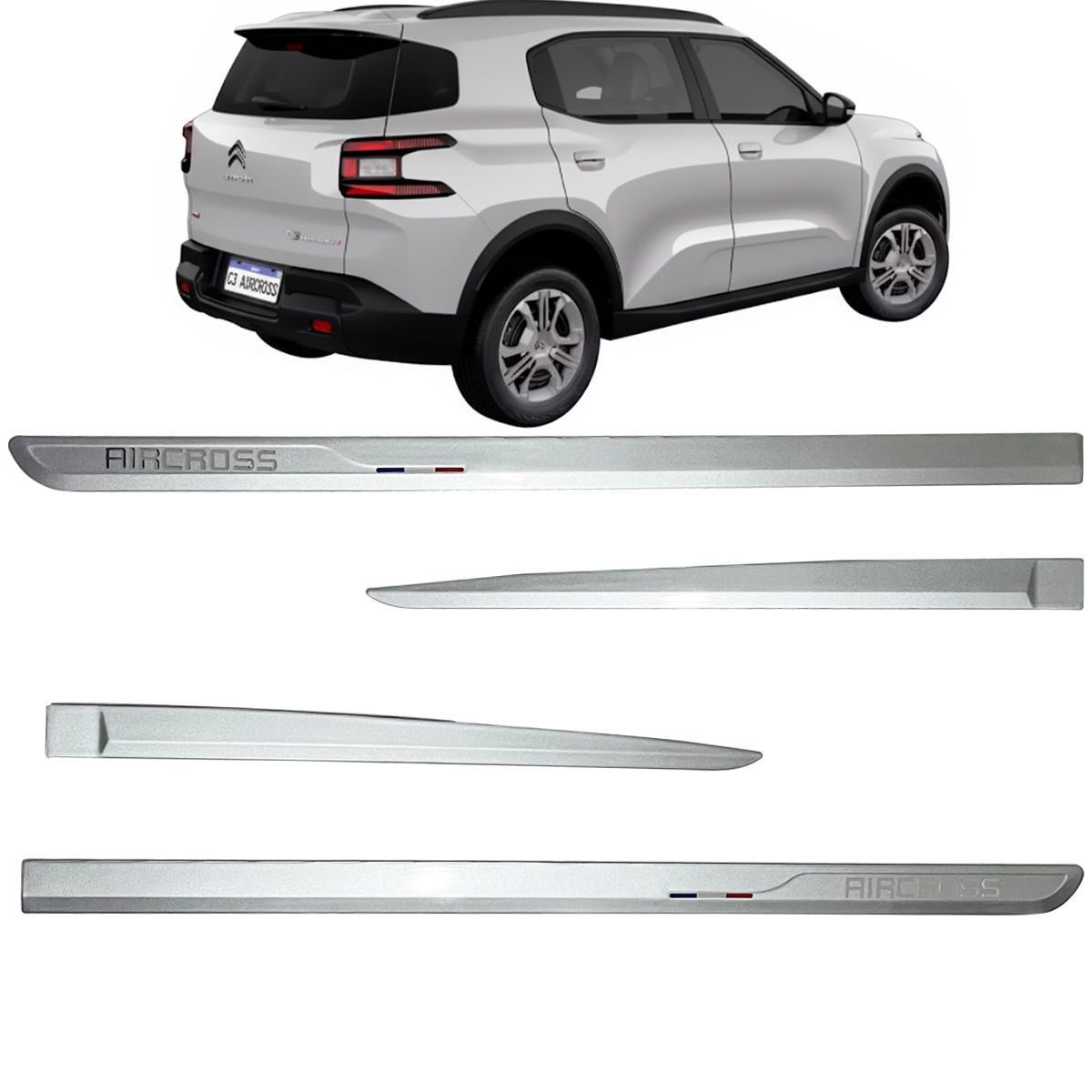 Jogo Friso Lateral Pintado Aircross Griss Aluminium