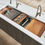 Thumbnail: Ruvati 57-inch Dual-Tier Workstation Large Barndominium Kitchen Sink Undermount