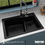Thumbnail: Karran 33" Top Mount Large/Small Bowl Quartz Kitchen Sink in Black
