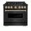 Thumbnail: ZLINE 36" Classic Dual Fuel Range in Black Stainless Steel with Gold Accents