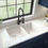 Thumbnail: Karran Undermount Quartz Composite 32" 60/40 White Double Bowl Kitchen Sink Kit