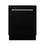 Thumbnail: ZLINE 24" Top Control Dishwasher Black Matte with 3rd Rack & Traditional Handle