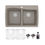 Thumbnail: Karran 34" Top Mount Double Equal Bowl Quartz Kitchen Sink kit in Concrete