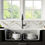 Thumbnail: Karran Retrofit Apron Front Quartz 34" Double Bowl Kitchen Sink Kit in Grey