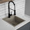 Thumbnail: Karran QT-825 Drop-in 15-3/4" Single Bowl Quartz Kitchen Sink in Concrete