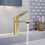 Thumbnail: Yasawa 1-Handle Single Hole Bathroom Faucet with Drain Assembly in Gold