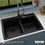 Thumbnail: Karran 34" Top Mount Double Equal Bowl Quartz Kitchen Sink in Black