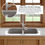 Thumbnail: Karran 32" Seamless Undermount Double Equal Bowl Quartz Kitchen Sink in Grey