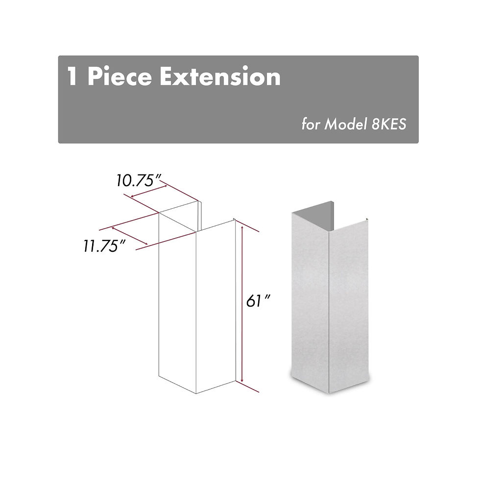 ZLINE 61" ZLINE DuraSnow® Chimney Extension for Ceilings up to 12.5 ft. (8KES-E)