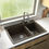 Thumbnail: Karran Top Mount Quartz 34" 1-Hole Double Bowl Kitchen Sink Kit in Brown