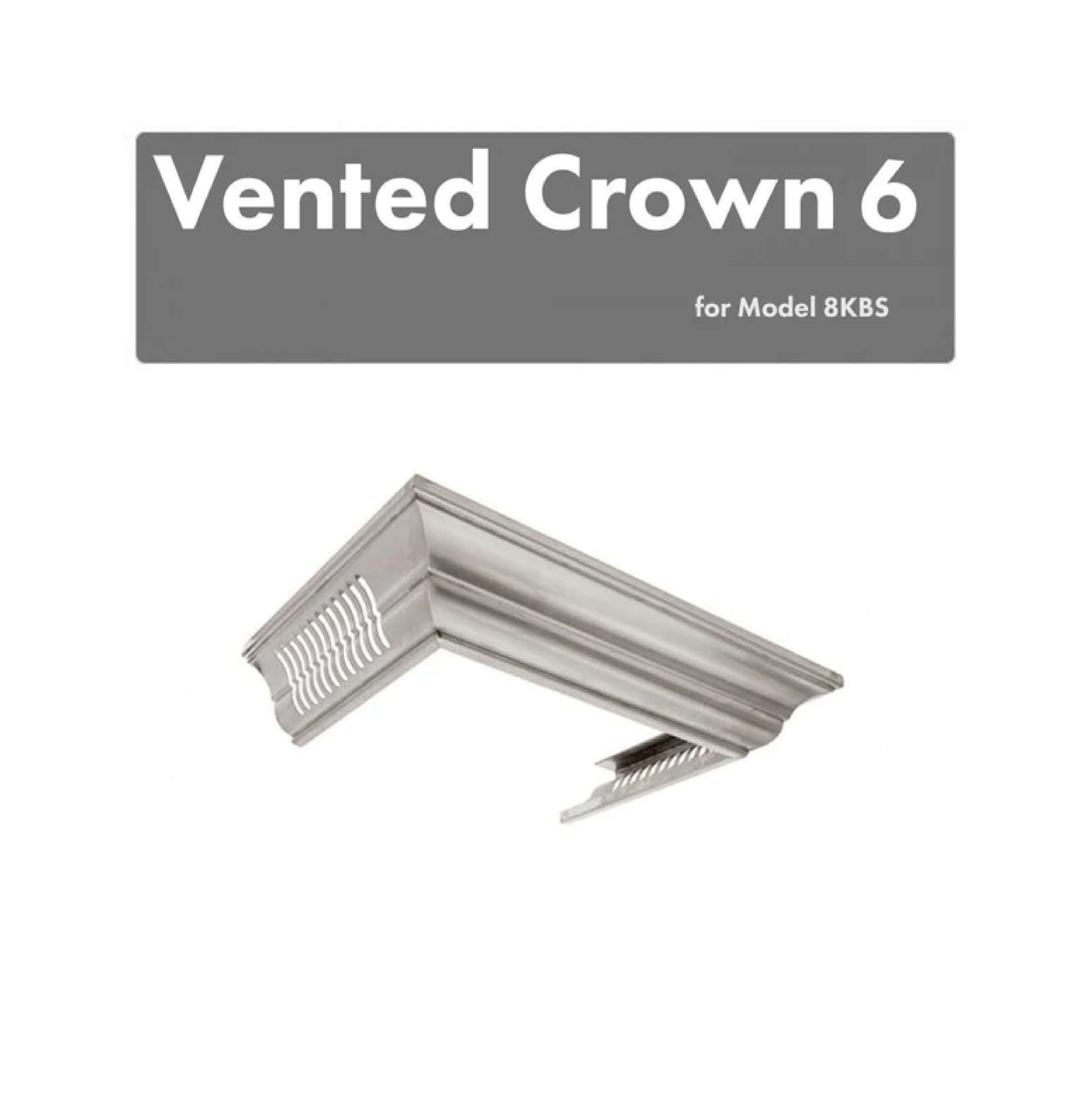 ZLINE Satin Stainless Steel Vented Crown Molding Profile 6 Wall Mount Range Hood