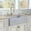 Thumbnail: Ruvati 33 inch Blue Fireclay Farmhouse Apron-Front Kitchen Sink Reversible