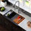 Thumbnail: Karran 34" Retrofit Undermount Quartz Farmhouse Workstation Black Kitchen Sink