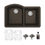 Thumbnail: Karran Undermount Quartz Composite 32" 60/40 Brown Double Bowl Kitchen Sink Kit