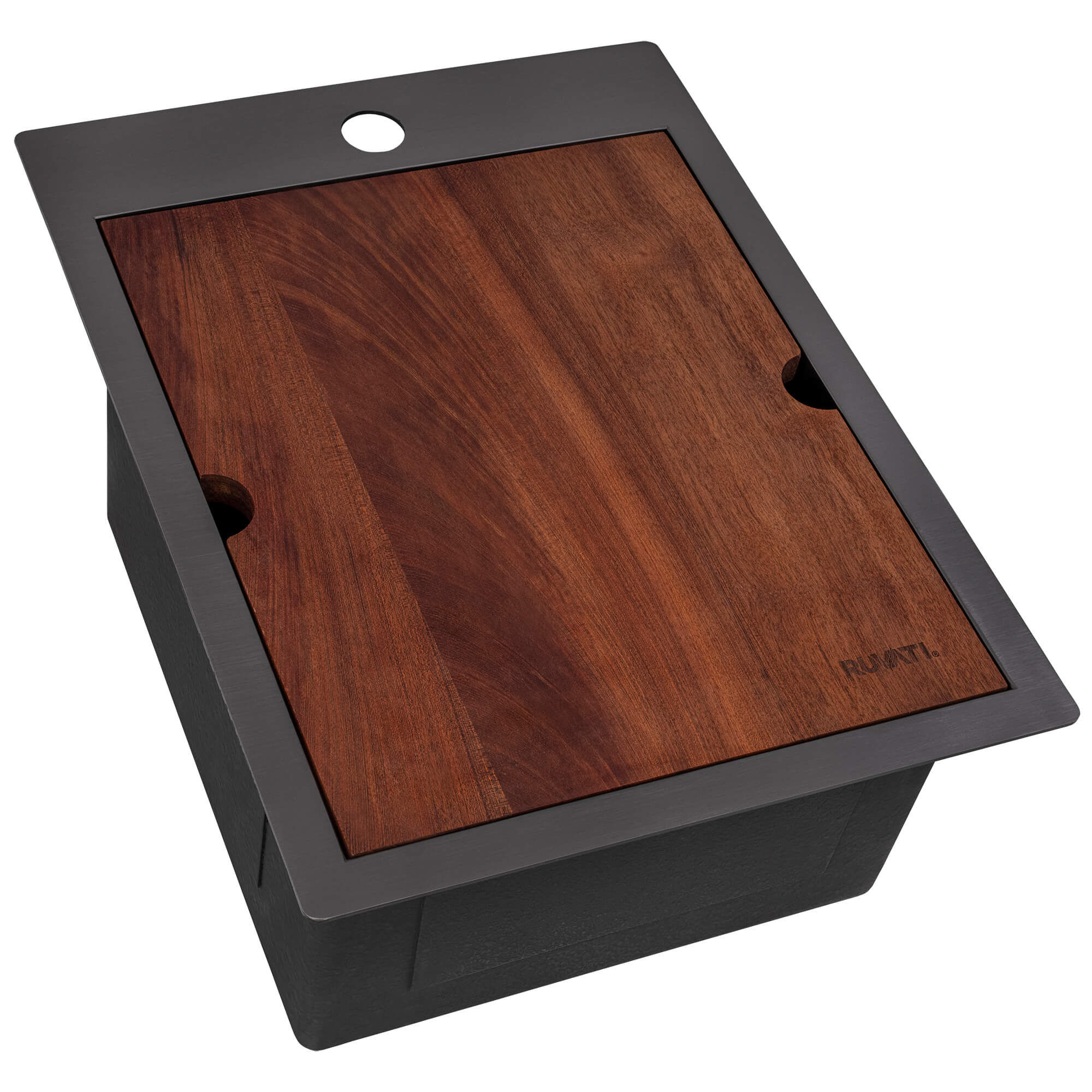 Ruvati 15 x 20 inch Gunmetal Black Workstation Wet Bar Sink Drop-in Topmount