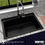 Thumbnail: Karran Drop-In Quartz Composite 33" Single Bowl Kitchen Sink Kit in Black
