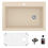 Thumbnail: Karran Drop-In Quartz Composite 33" Single Bowl Kitchen Sink Kit in Bisque
