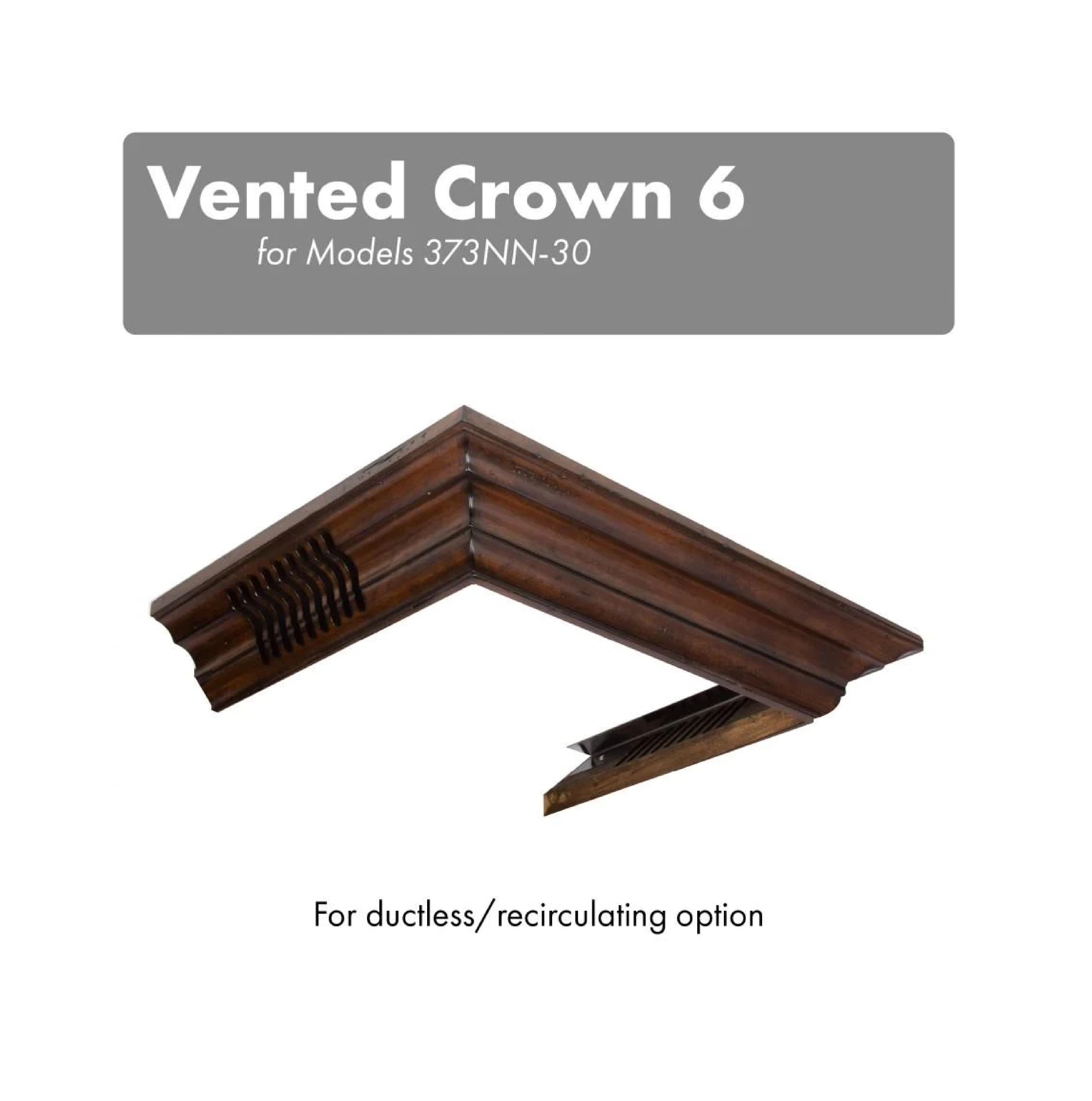 ZLINE Vented Crown Molding Profile 6 For Wall Mount Range Hood (CM6V-300N)