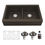 Thumbnail: Karran Retrofit Apron Front Quartz 34" Double Bowl Kitchen Sink Kit in Brown
