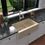 Thumbnail: Karran 34" Undermount Large/Small Bowl Quartz Farmhouse Kitchen Sink in Concrete