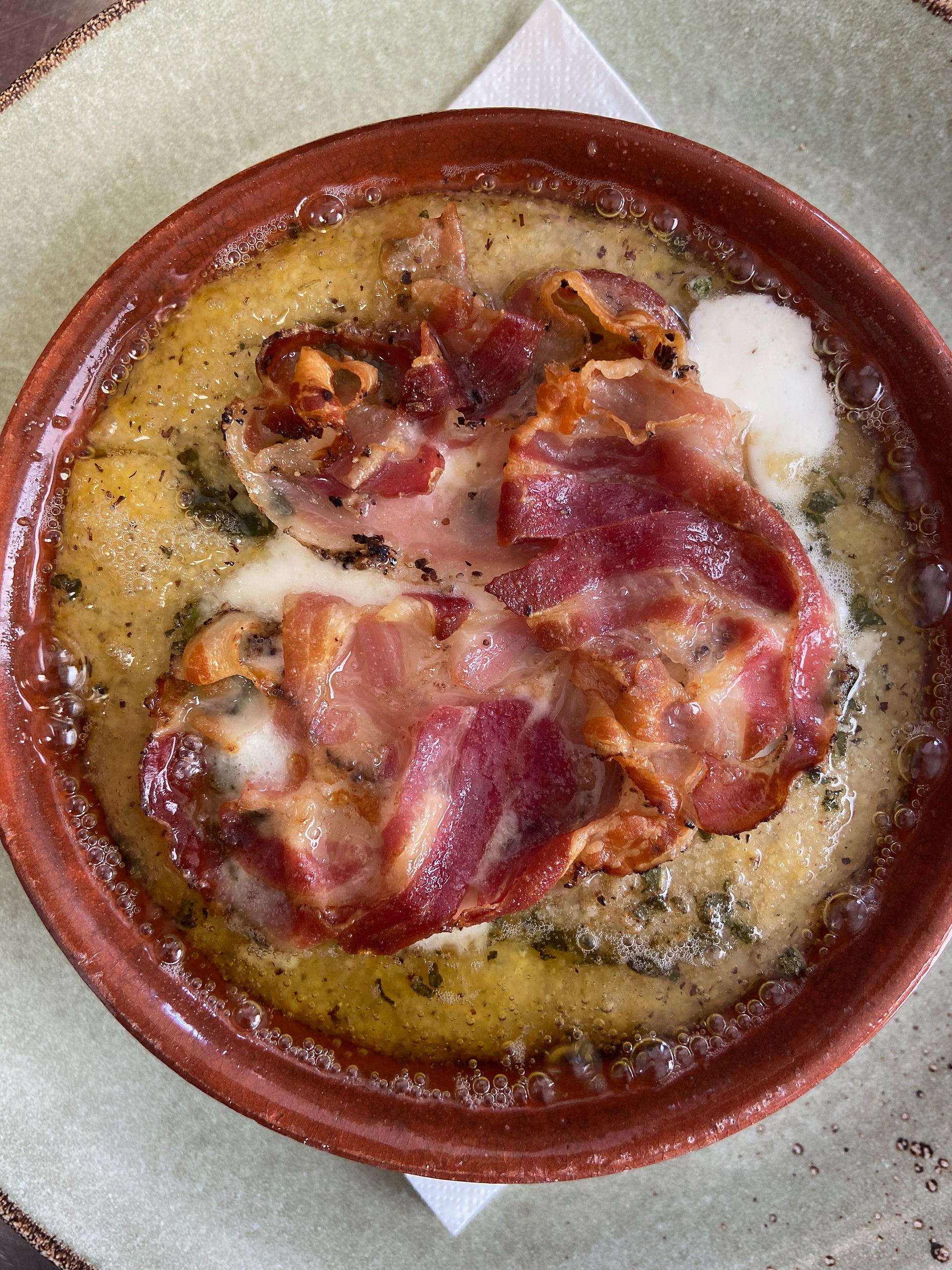Polenta MamaGina con pancetta