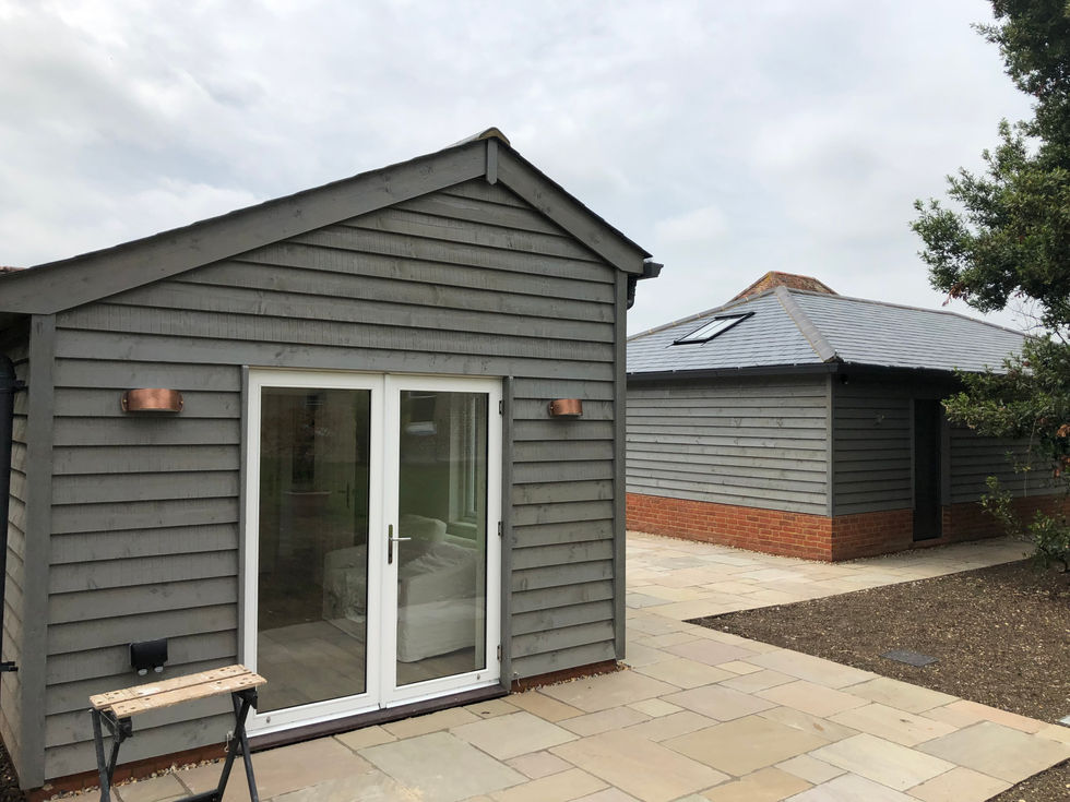 Modern timber outdoor office space and patio