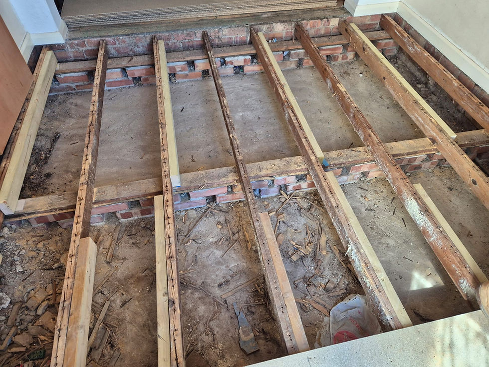 Uncovered damaged subfloor in Colchester Property
