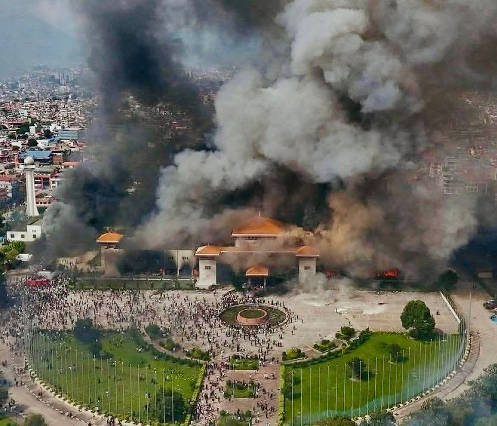 Protesters in Nepal just set fire to Parliament over government corruption and a sweeping social media ban.