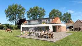Insertion paysagère du permis de construire à Réty pour la transformation d’une ancienne grange de ferme en logement – dossier réalisé par Thierry Bauduin