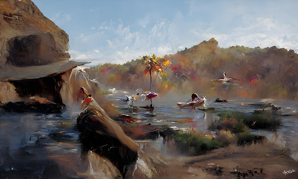 Anza Vivid #659 - People in canoes in a river