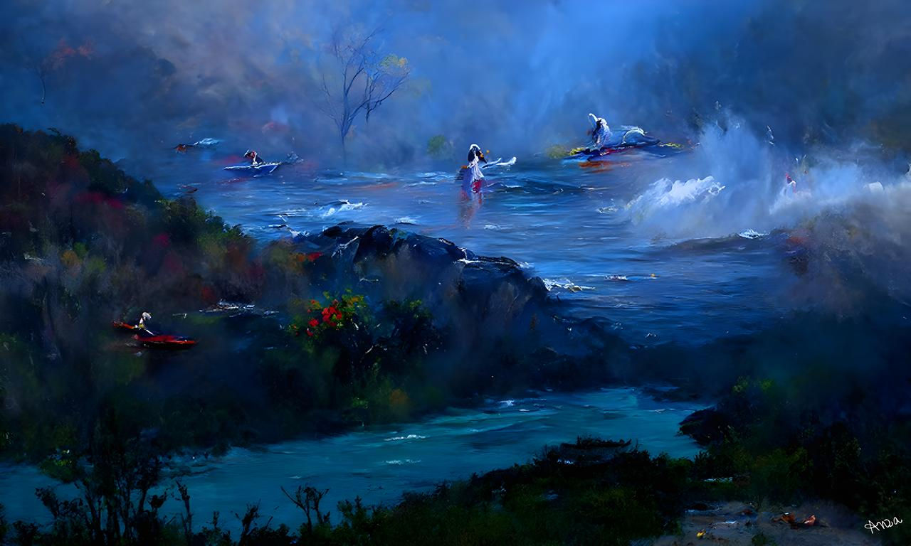 Anza Vivid #916 - People in boats in a body of water