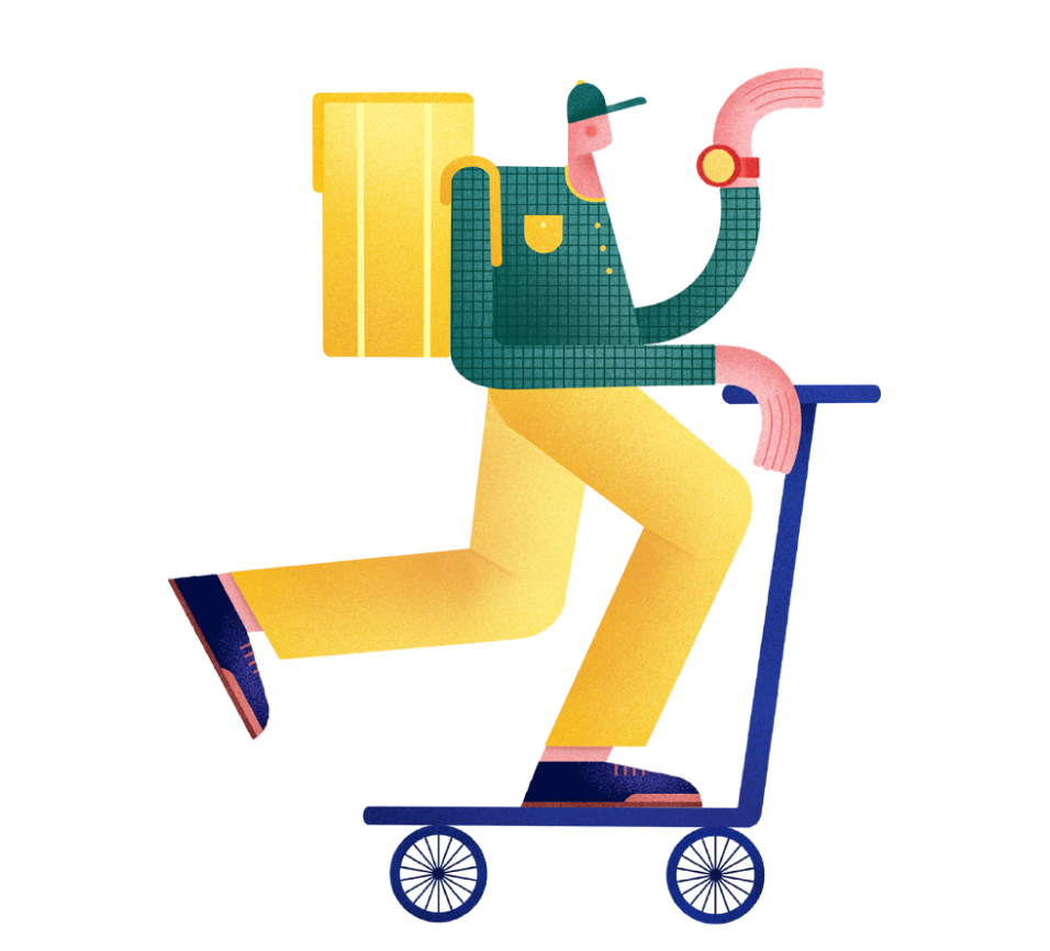 Man on scooter, ease of use