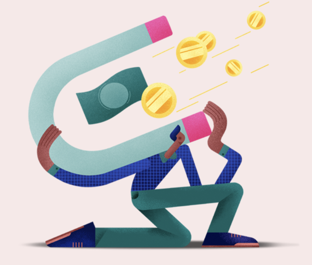 Illustration of a man with a large magnet